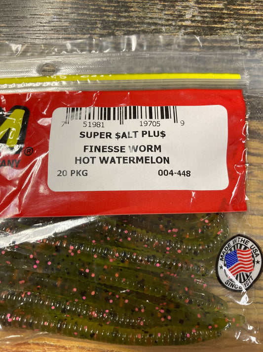 Zoom Finesse Worm - Hot Watermelon
