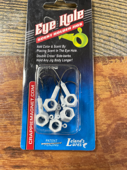 Leland Eye Hole Scent Holder Jigs 1/8 oz. White