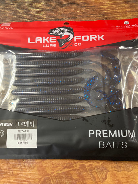 Lake Fork Lures Worm 8" Blue Flake