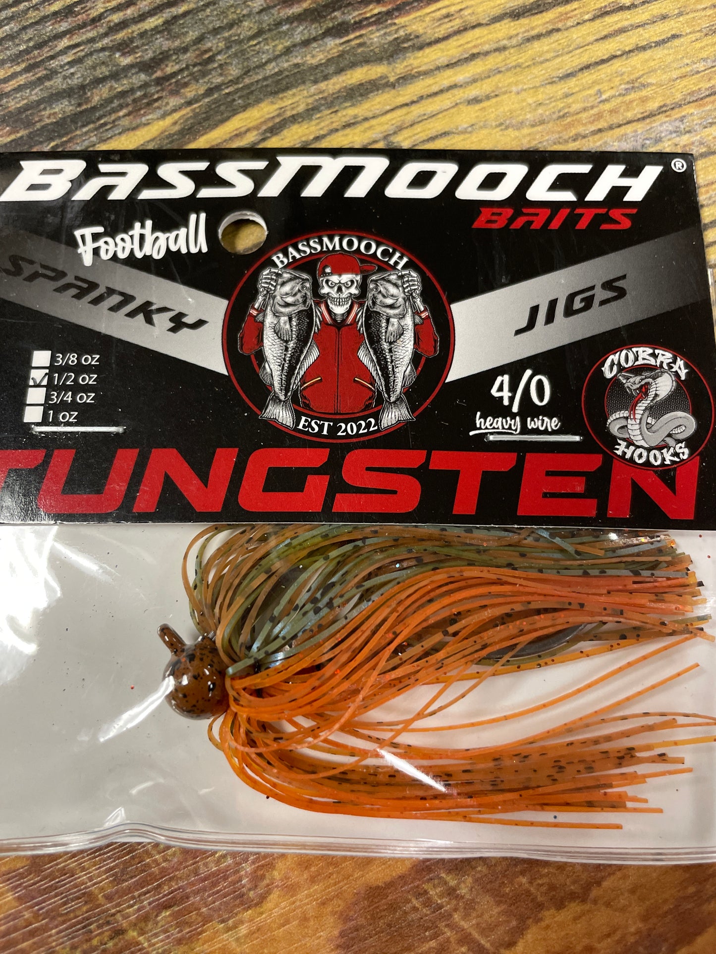 Bassmooch Baits Spanky Football Jig 1/2oz Alabama Craw