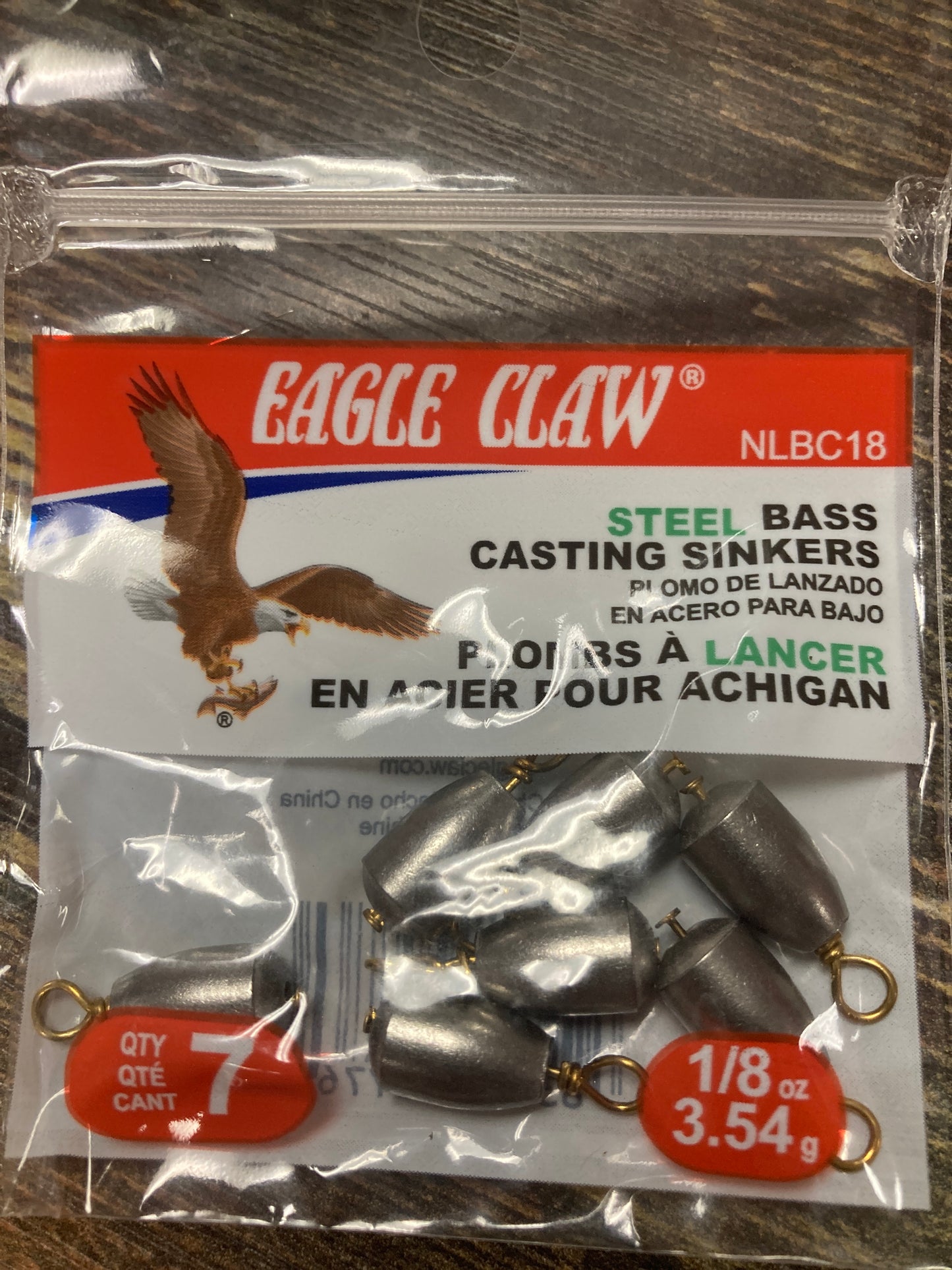 Eagle Claw Bass Casting Sinker 1/8 oz. Steel