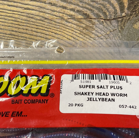 Zoom Shakey Head Worm - Jelly Bean