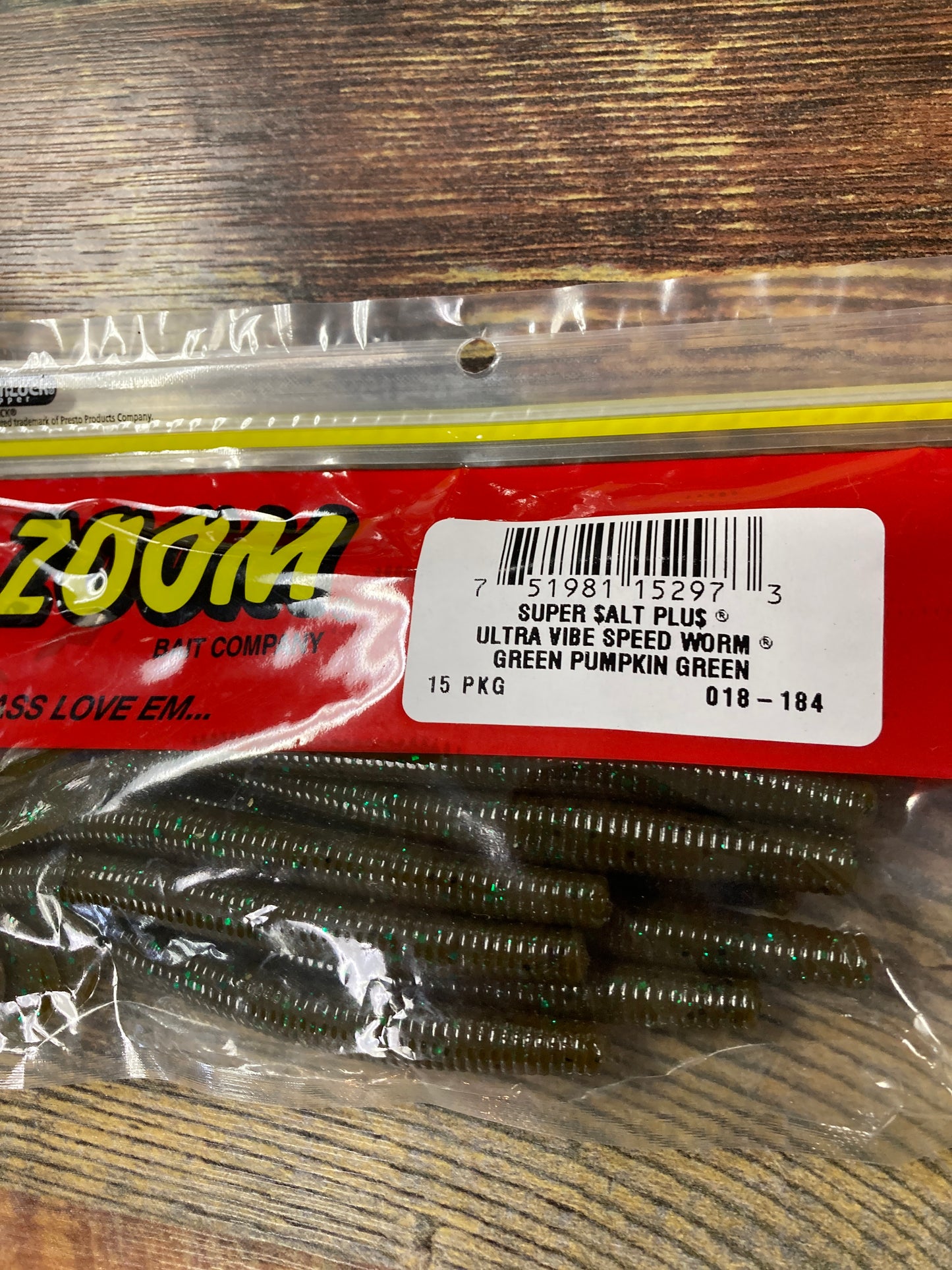 Zoom UV Speed Worm - Green Pumpkin Green