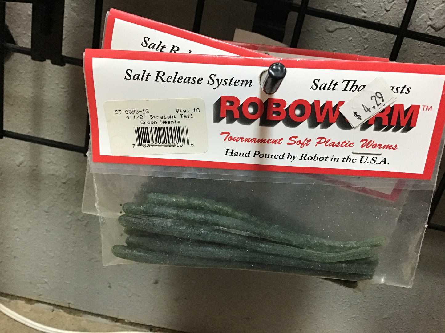 Roboworm Straight Tail 4.5" Green Weenie