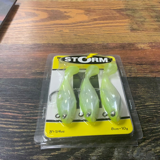 Storm Wildeye Swim Shad 3" 1/4 oz. Chartreuse Silver