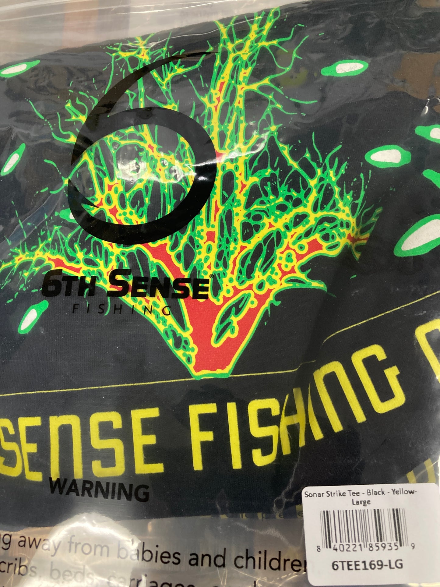 6th Sense Sonar Strike Tee Large Black Yellow