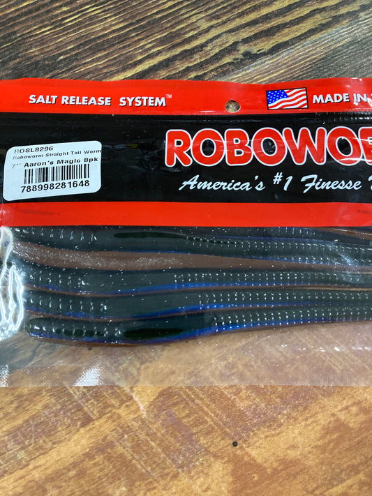 Roboworm Straight Tail Worm 7” Aarons Magic