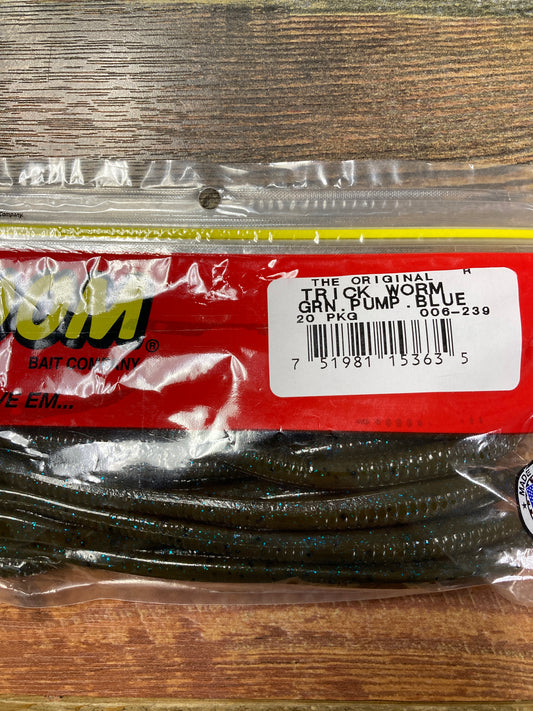 Zoom Trick Worm - Green Pumpkin Blue