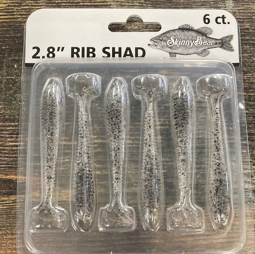 Skinny Bear 2.8" Rib Shad - Shad smoke