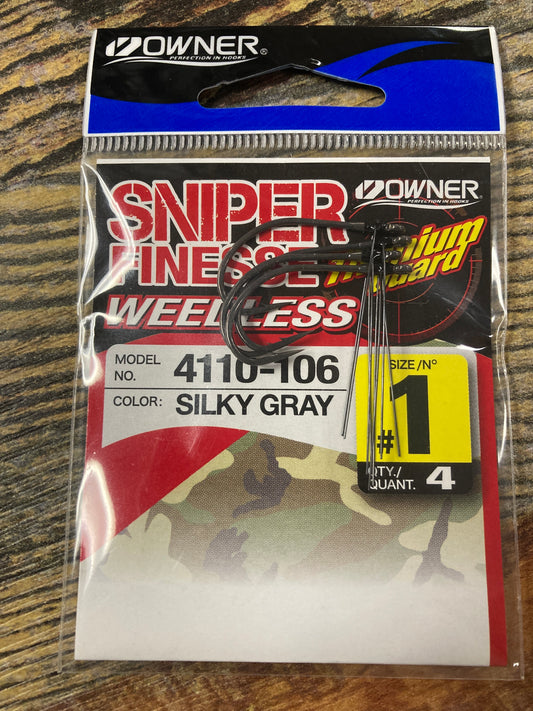 OWNER Sniper Finesse Weedless #1 Silky Gray