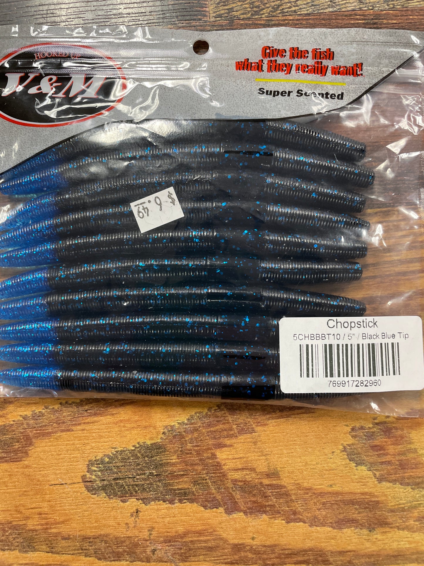 V&M Chopstick 5” Black Blue Tip