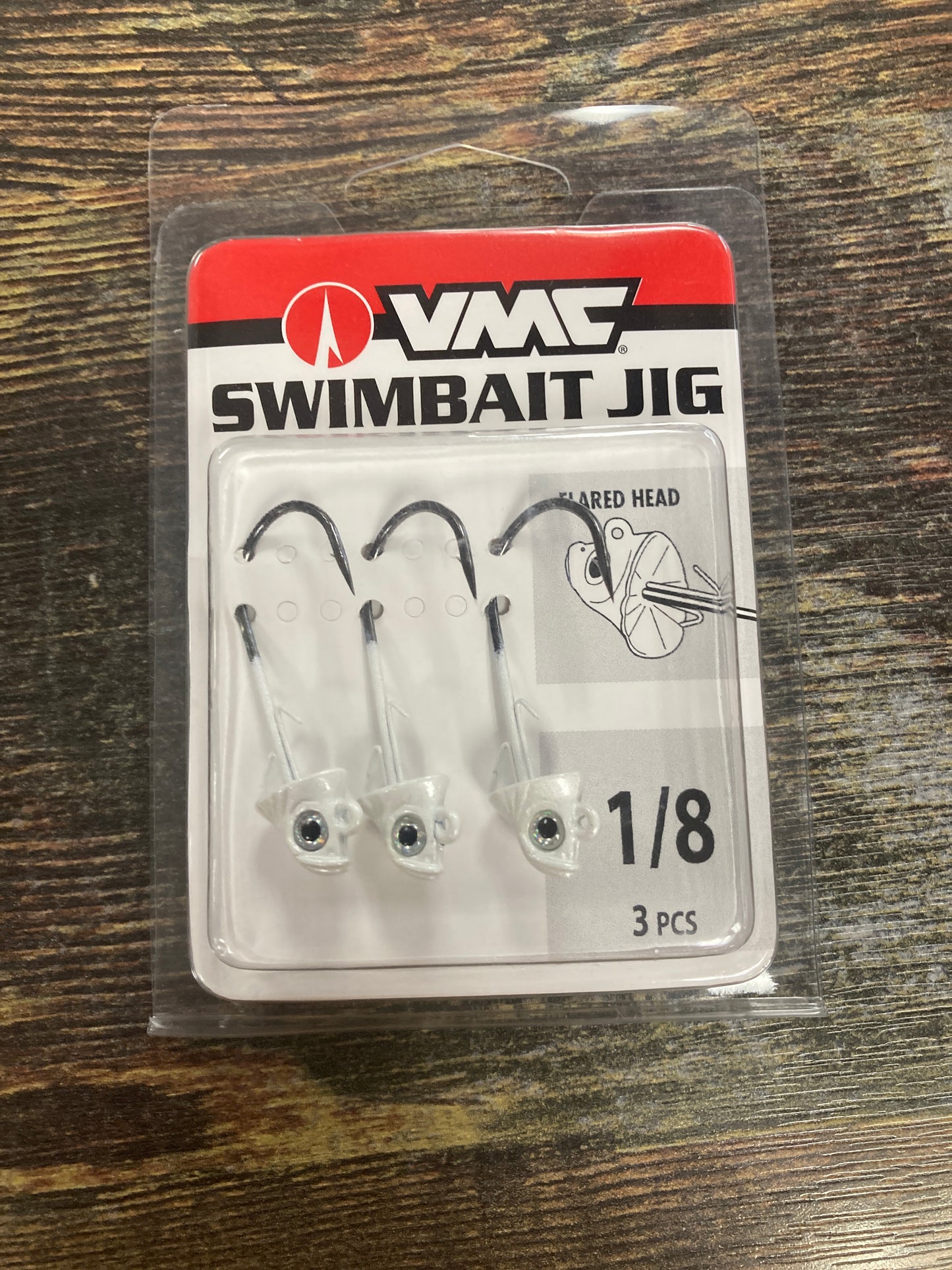 VMC Swimbait Jig 1/8 oz. White Flared Head