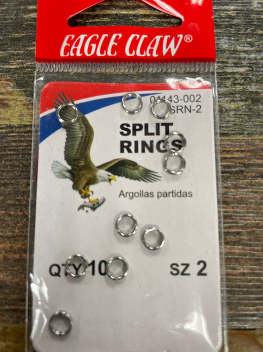 Eagle Claw Split Ring Sz 2 - Nickel