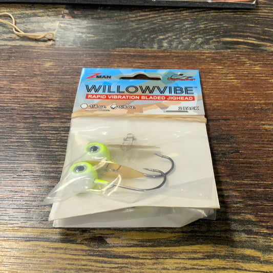 Z Man Willowvibe Bladed Jig Head 3/8 oz. Chartreuse Shada