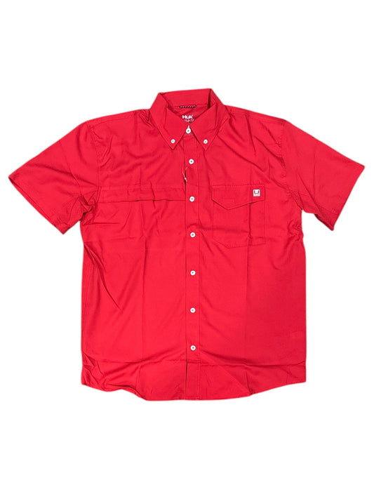 HUK Tidepoint SS Shirt - Red XXL