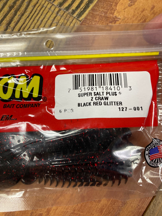 Zoom Z Craw - Black Red Glitter