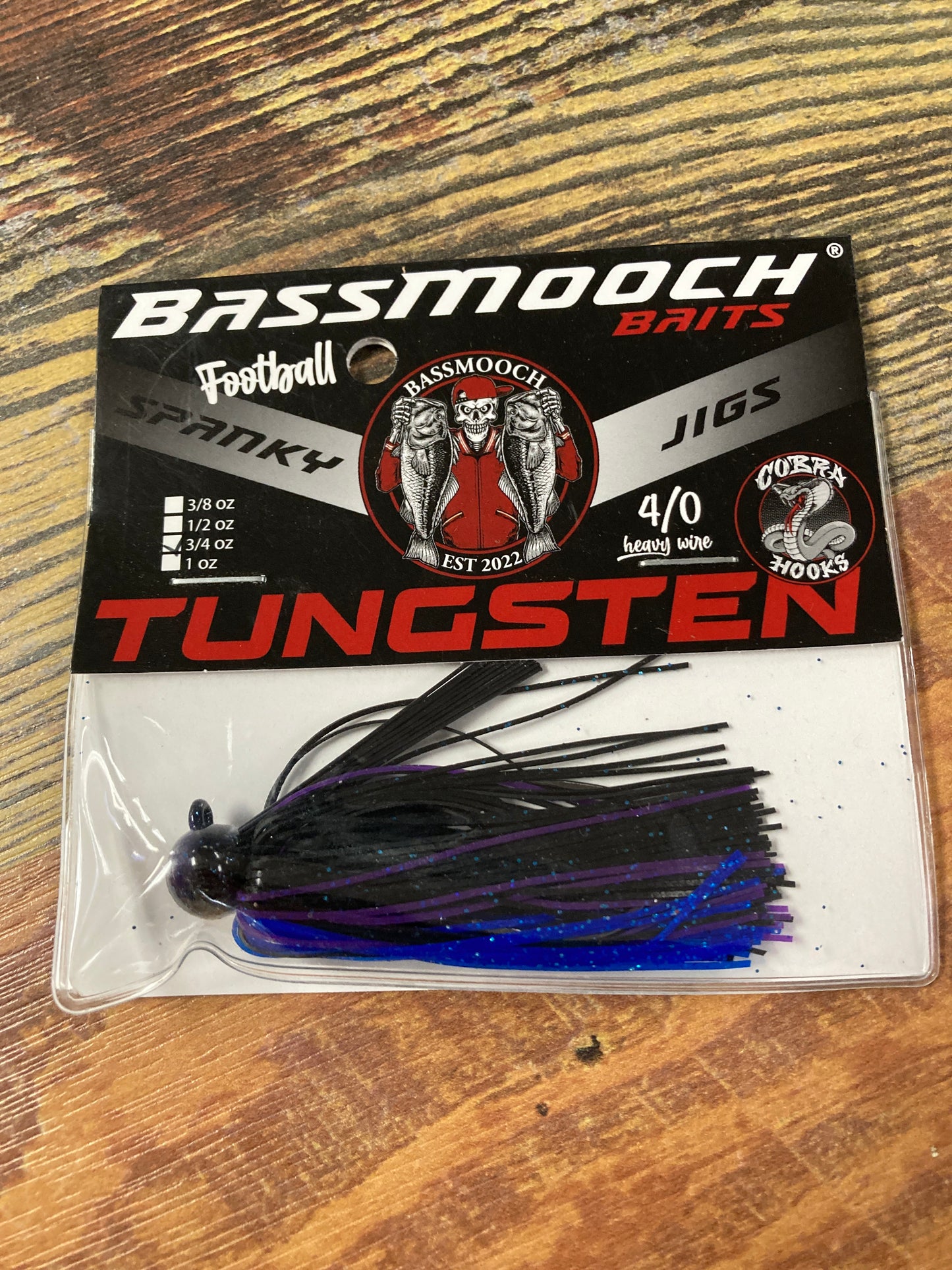 Bassmooch 3/4 oz Football jig Black Blue Purple