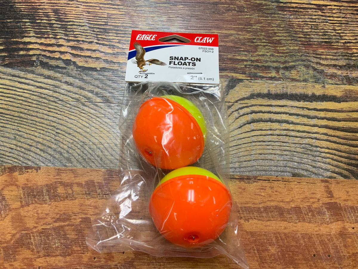 Eagle Claw Snap-On Float Round 2” Orange/Yellow