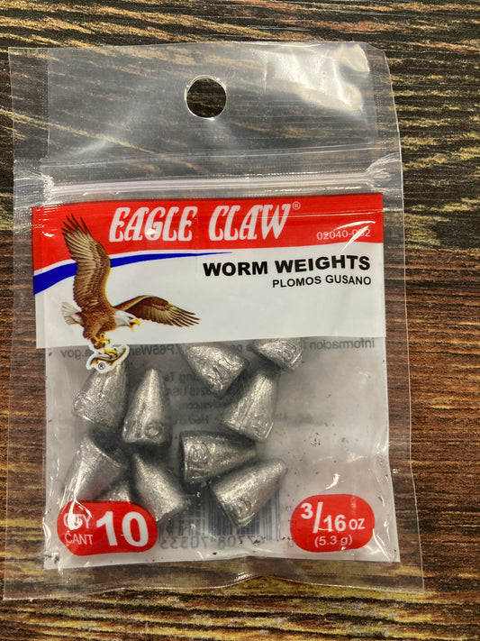 Eagle Claw Worm Weights 3/16 oz.