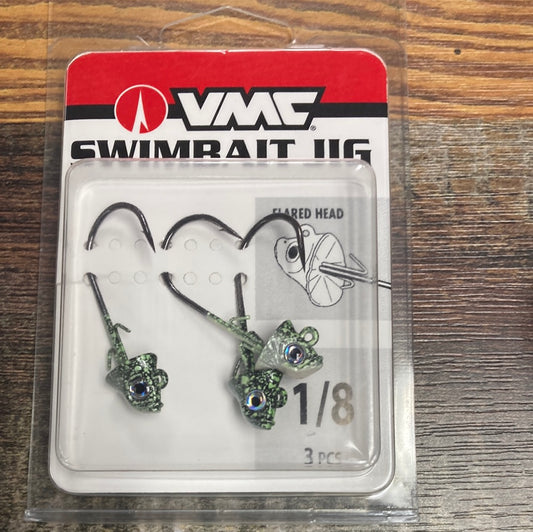 VMC Swimbait Jig 1/8 oz. Flared Head - Green/Black