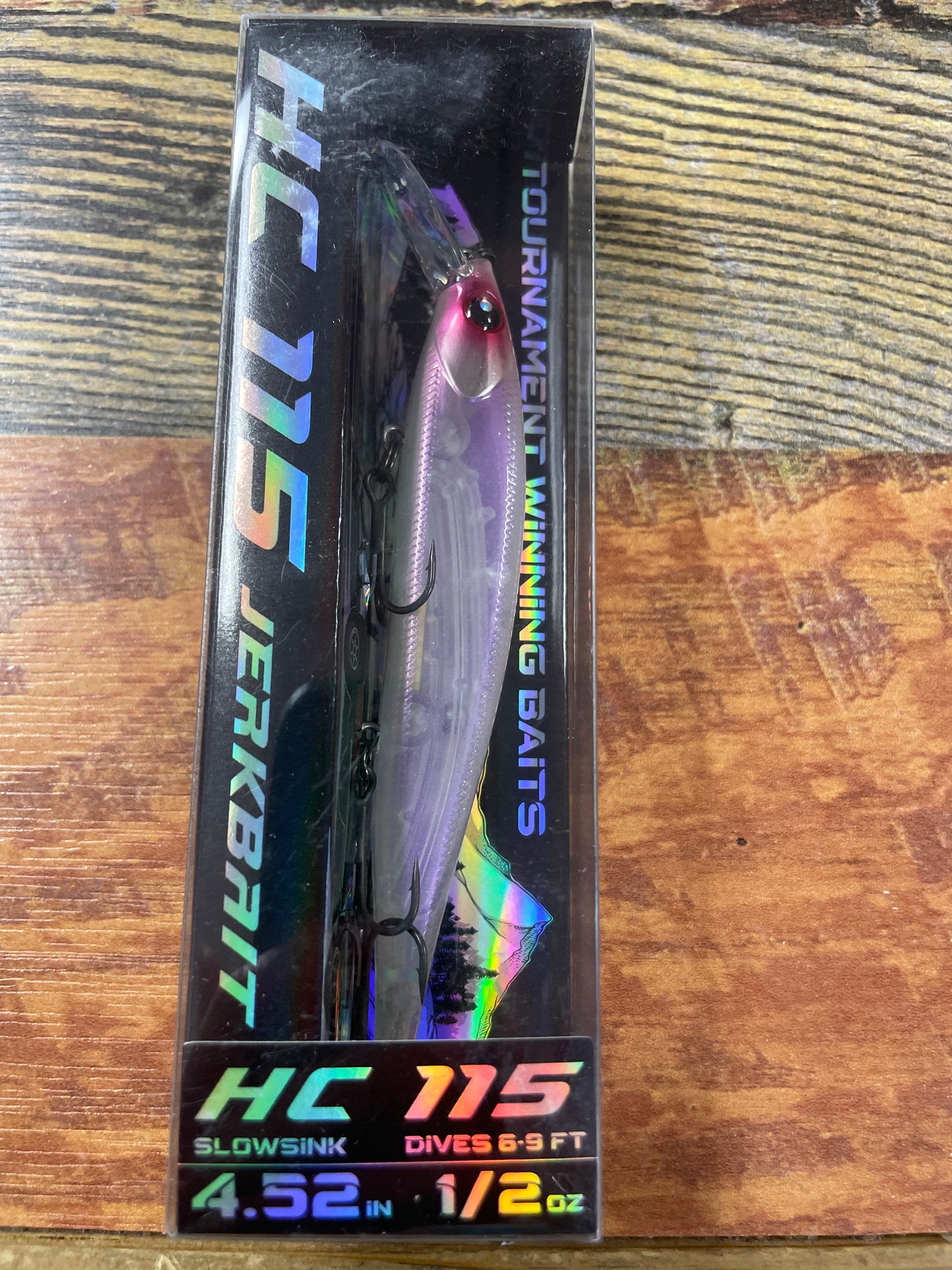 Bassmooch HC 115 Jerkbait 4.52” 1/2oz. Slowsink Spawn Cherry