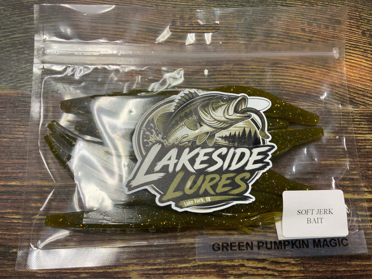 Lakeside Lures Soft Jerk Bait -Green Pumpkin Magic