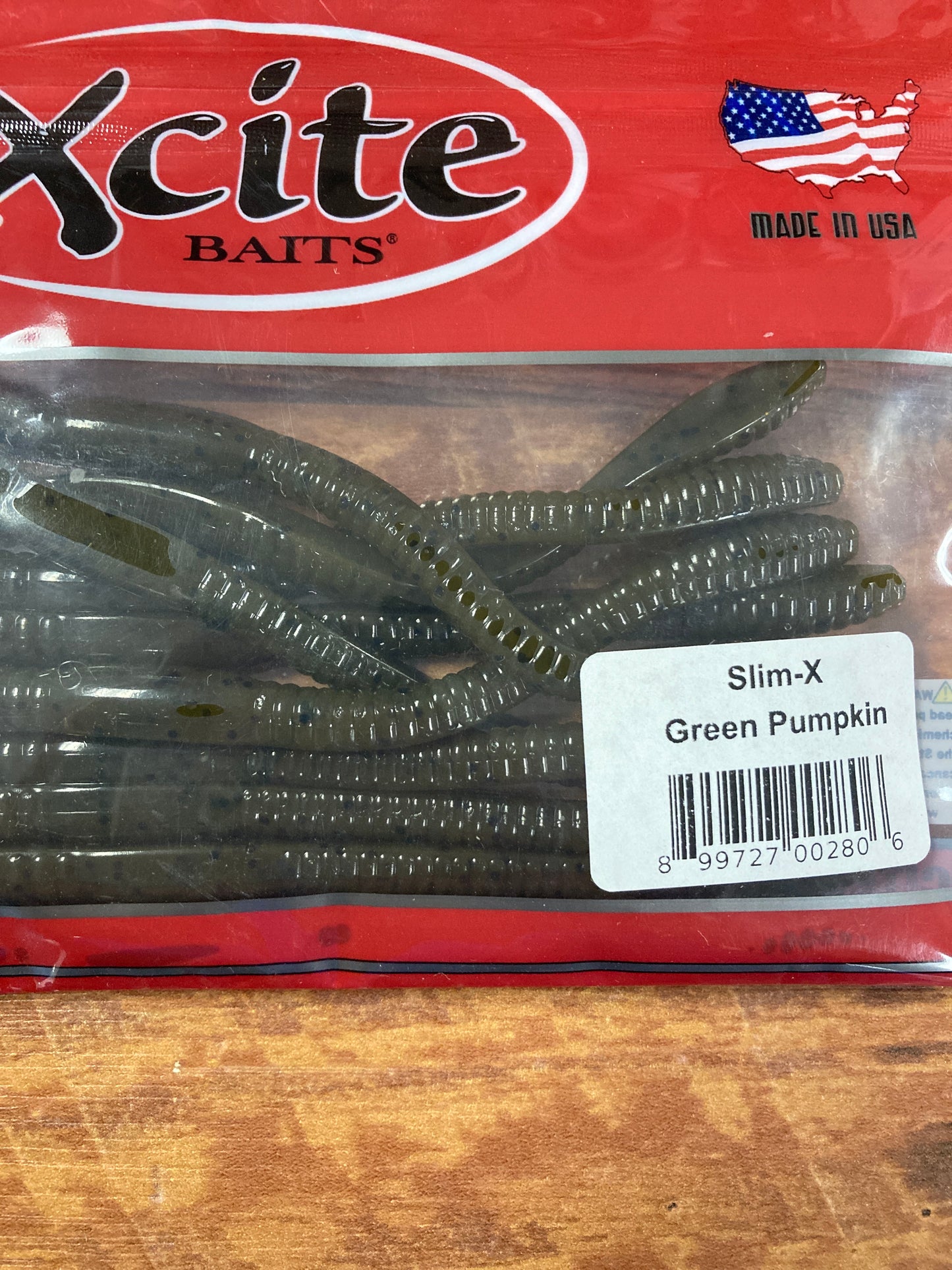 XCITE SLIM X WORM GREEN PUMPKIN 6”