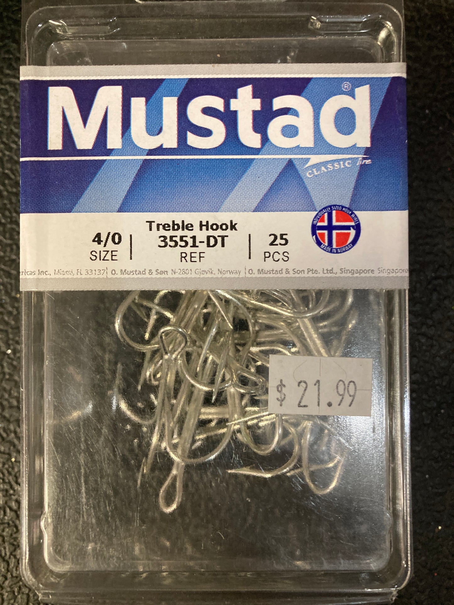 Mustad Treble Hook 4/0