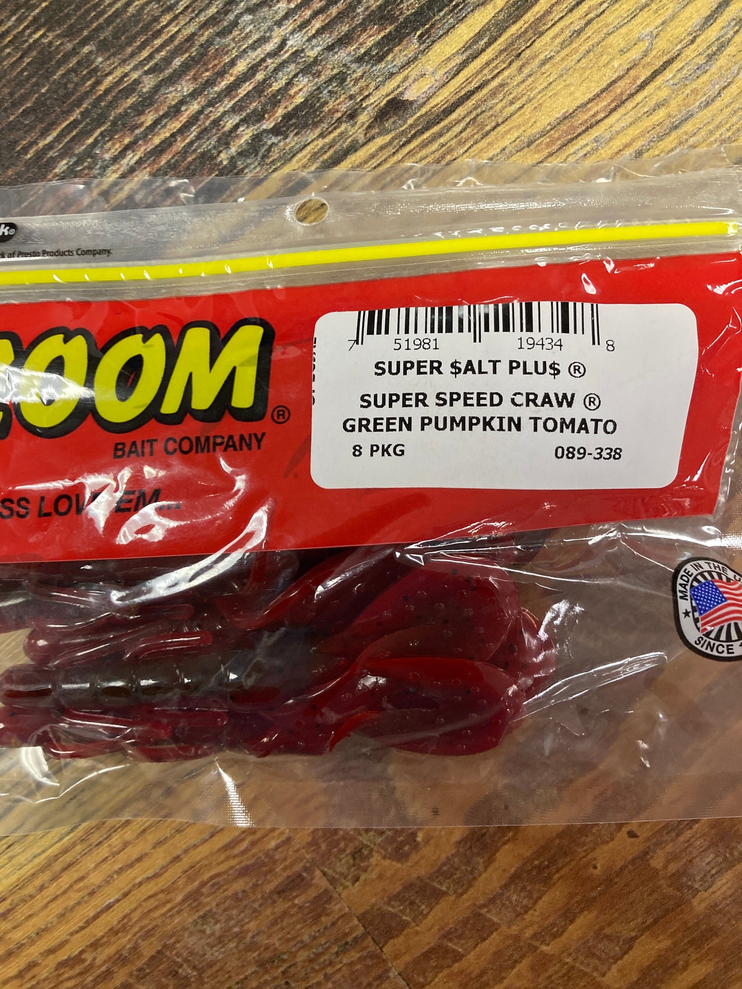 Zoom Super Speed Craw 4" Green Pumpkin Tomato