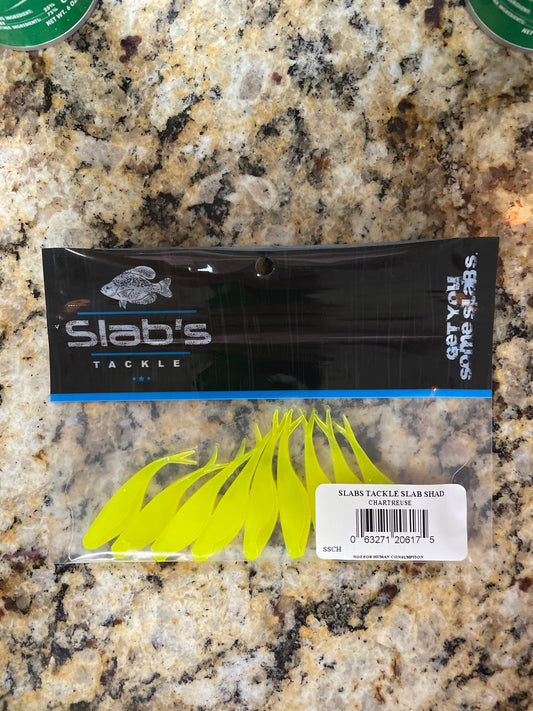 Slab’s Tackle Shad Chartreuse