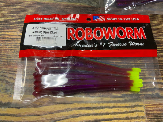 Robobworm Straight Tail 4.5” Morning Dawn Chartreuse