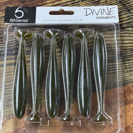 6th Sense Divine Swimbaits 4.4" Green Pumpkin