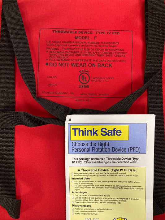 Think Safe Type IV PFD Boat Cushion -Red