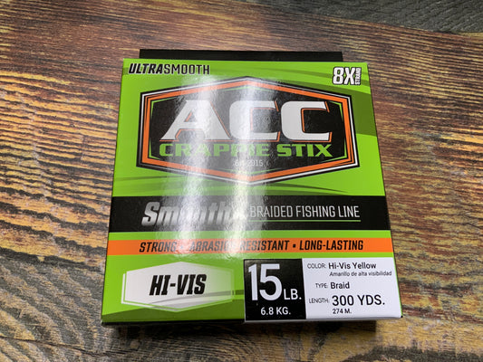 ACC Crappie Stix Braid 15 lb. 300 yd Hi-Vis Yellow