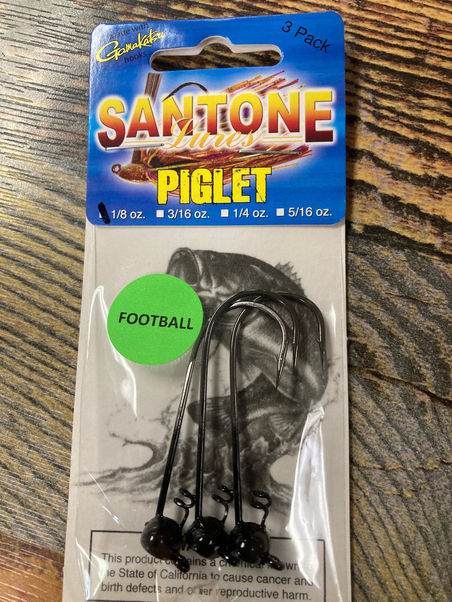 Santone Piglet Football Jig Head 1/8 oz. Black