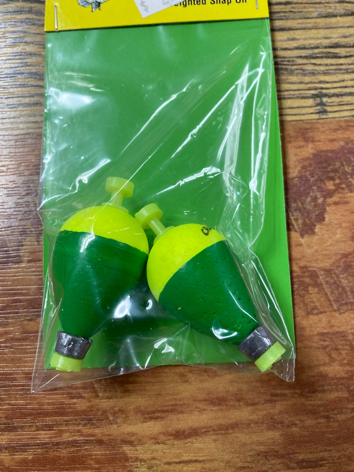 Mr Crappie 1-1/2" Oval Weighted Bobber - Yellow Green