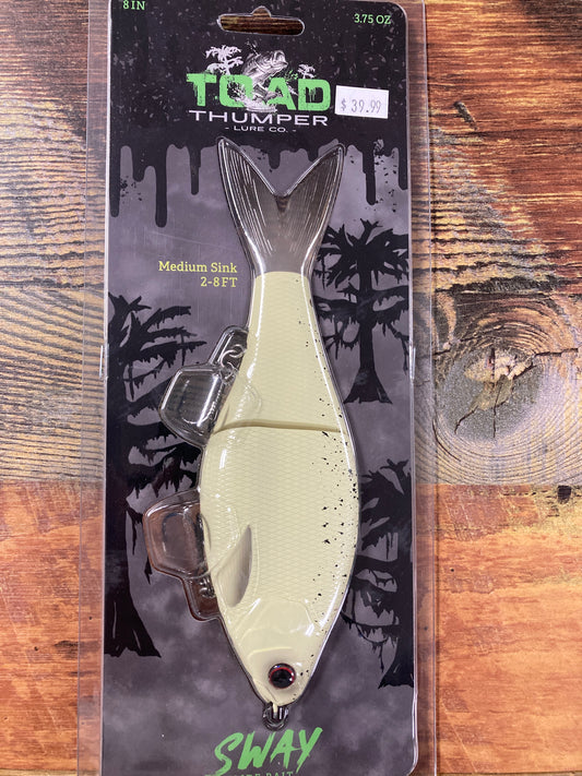 Toad Thumper Sway Glide Bait 3.75 oz. 8” Sway Med Bad Bone
