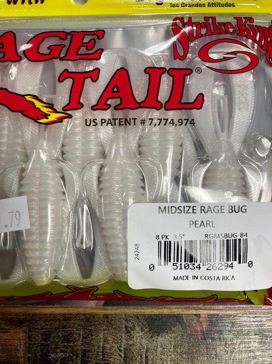 Strike King Midsize Rage Bug 3.75" Pearl