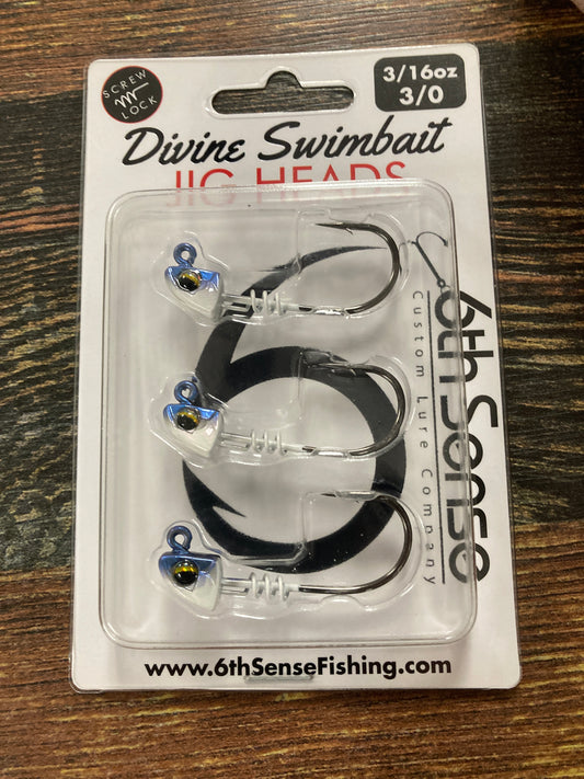 6th Sense Divine Swimbait Jig Heads 3/16 oz. 3/0  Baby Shad