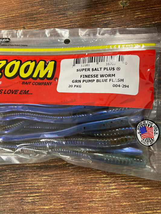 Zoom Finesse - Green Pumpkin Blue Flash