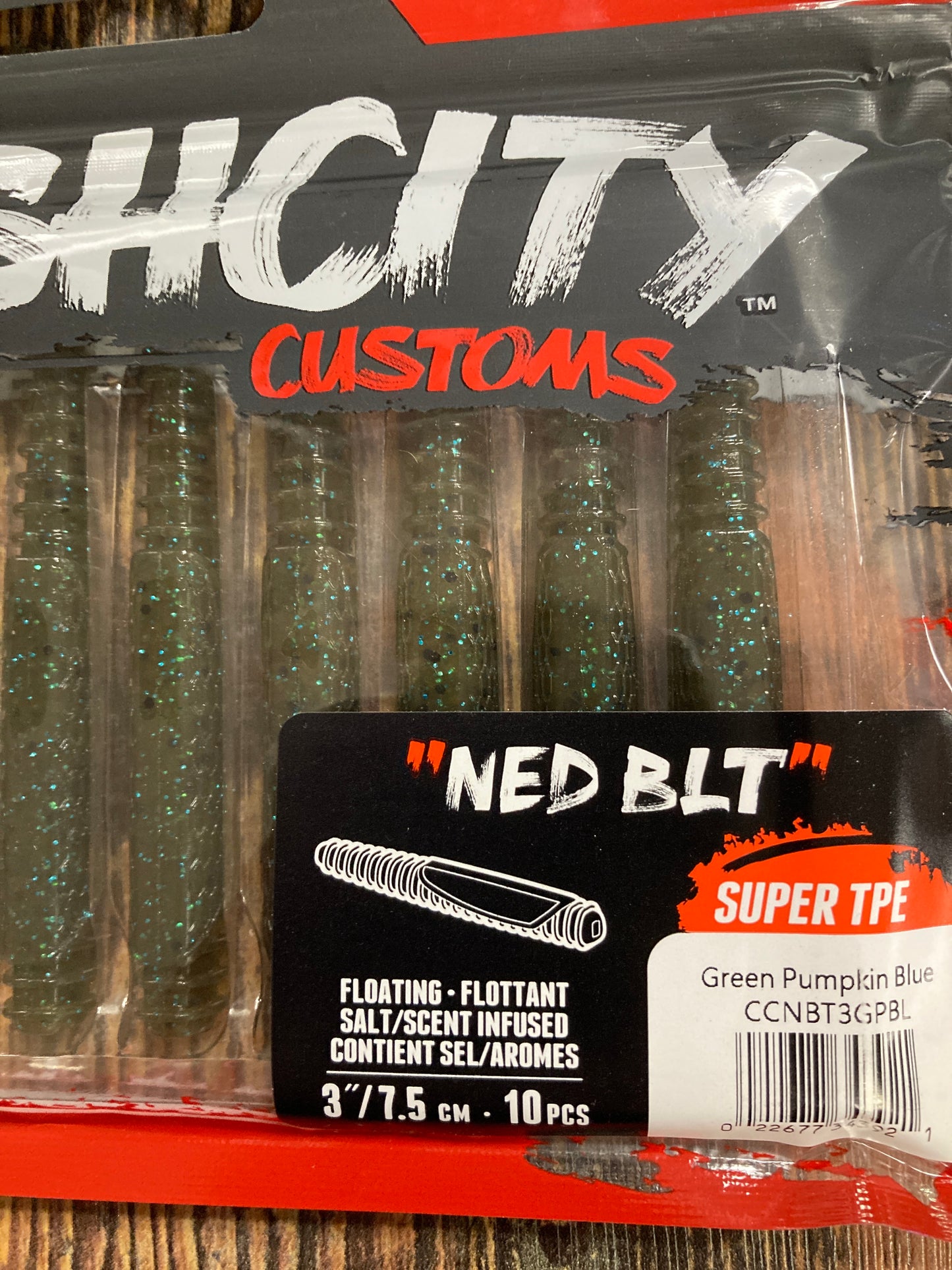 Crush City NED BLT 3” Green Pumpkin Blue