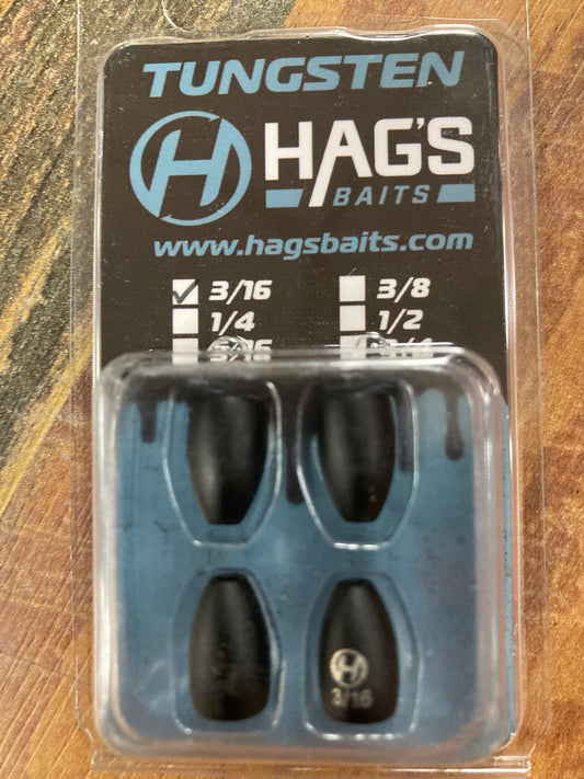 Hags Baits Tungsten - Matte Black 3/16 oz. TFW