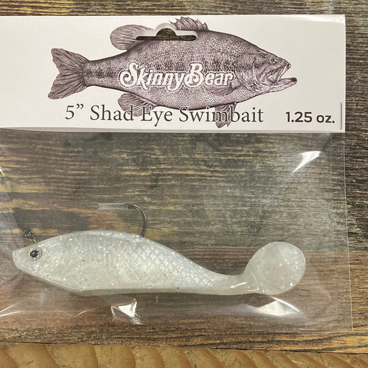 Skinny Bear Swimbait 1.25oz. 5" Pearl White