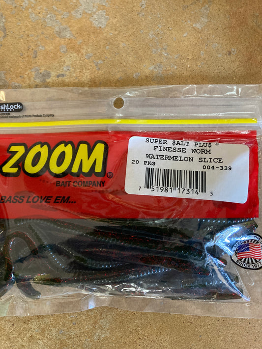 Zoom Finesse Worm - Watermelon Slice