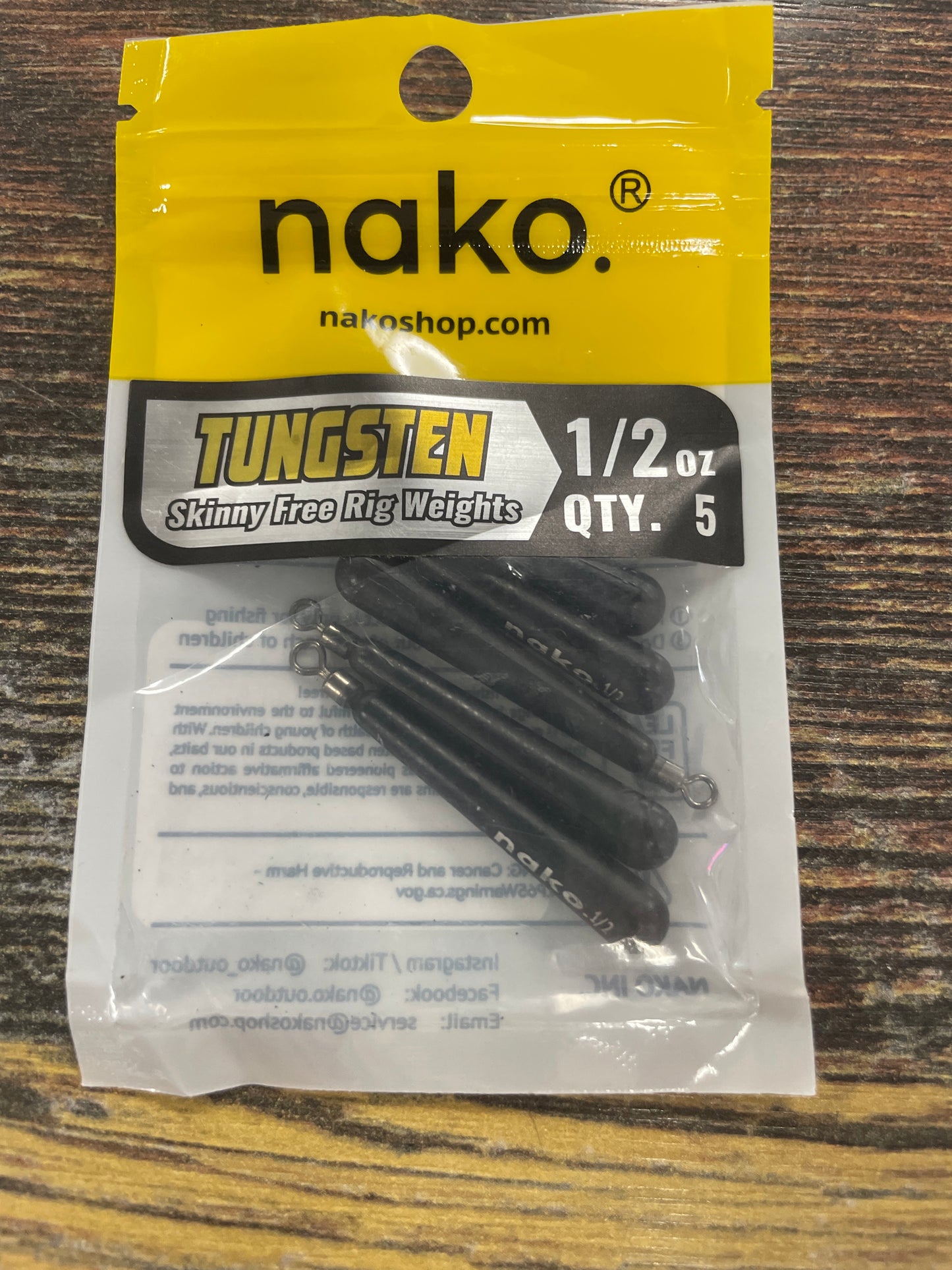 Nako Tungsten Skinny Free Rig 1/2 oz.