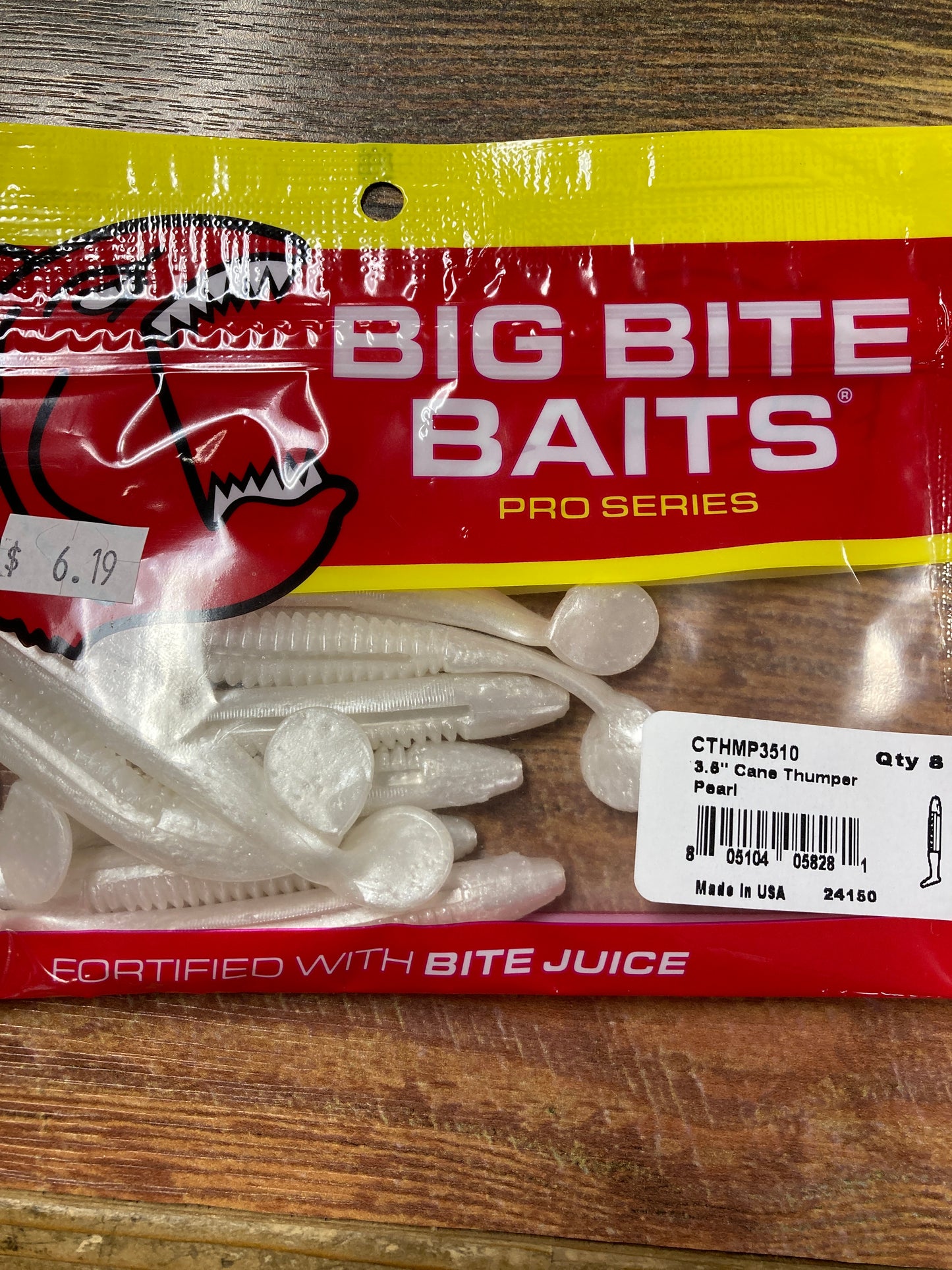 Big Bite Baits Cane Thumper 3.5" Pearl