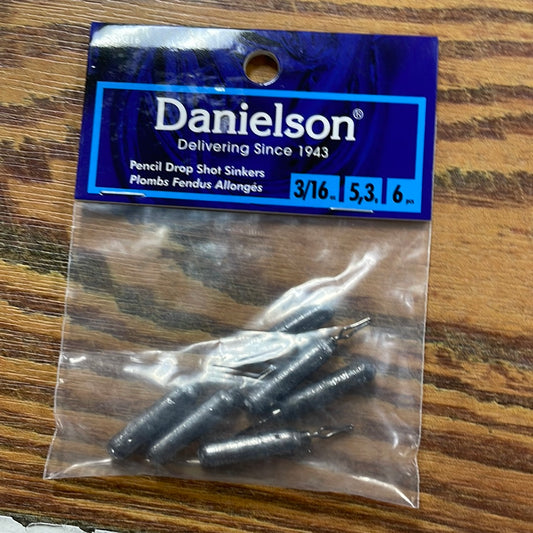 Danielson Pencil Drop Shot Sinkers 3/16 oz