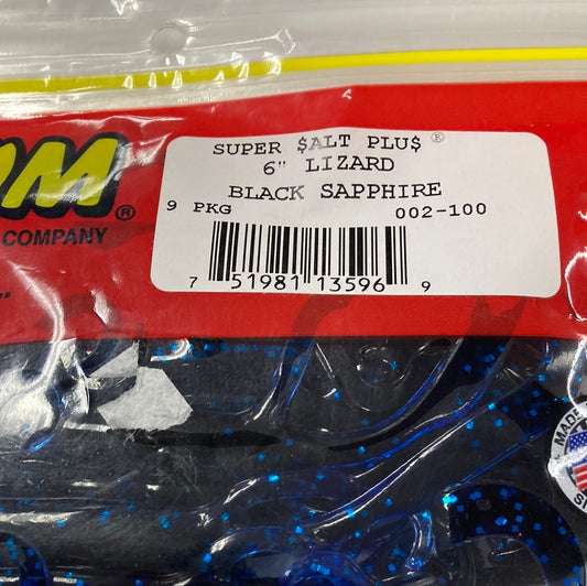 Zoom 6” Lizard - Black Sapphire