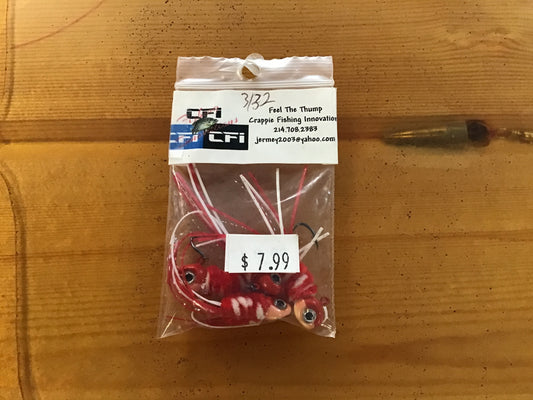 CFI Crappie Jigs REDUCED jigs can be seen at Popes Landing ,Online we will ship random colors. No limit .