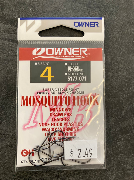 Owner Mosquito Hook #4 Black Chrome